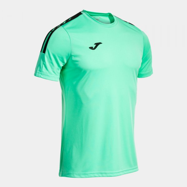 Camiseta Manga Corta Olimpiada en color Verde Negro - padel Joma