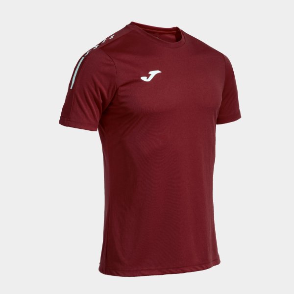 Camiseta Manga Corta Olimpiada en color Burdeos - padel Joma