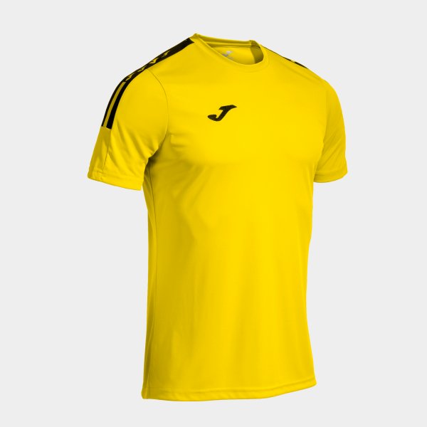 Camiseta Manga Corta Olimpiada en color Amarillo Negro - padel Joma