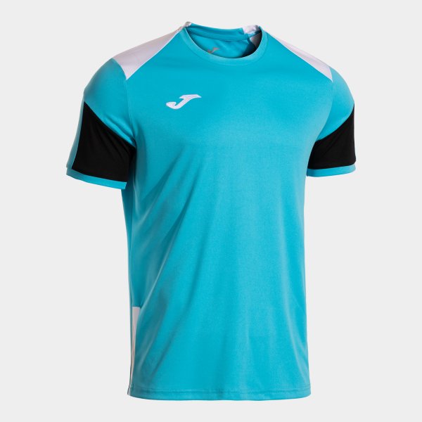 Camiseta Manga Corta Danubio IV en color Turquesa Negro - padel Joma