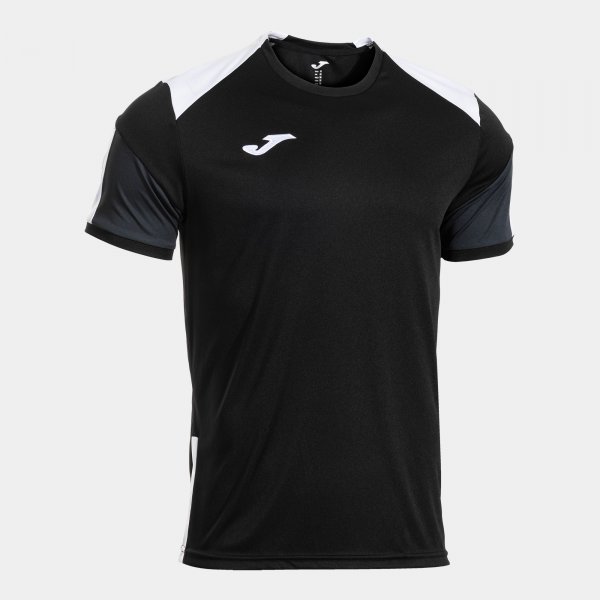 Camiseta Manga Corta Danubio IV en color Negro Blanco - padel Joma