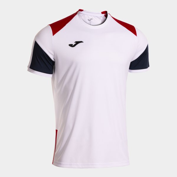 Camiseta Manga Corta Danubio IV en color Blanco Rojo - padel Joma