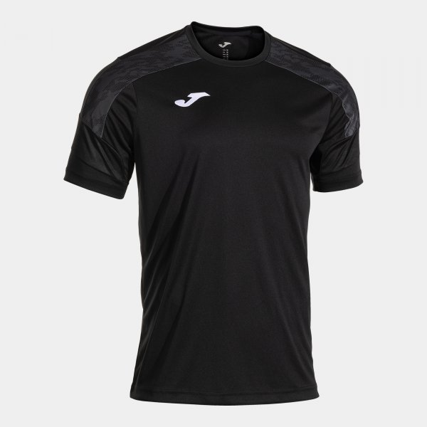 Camiseta Manga Corta Championship VIII en color Negro Antracita - padel Joma