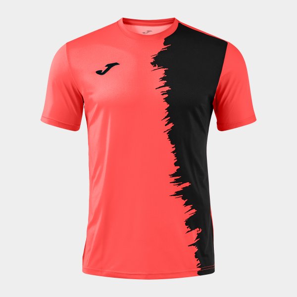 Camiseta Manga Corta Picasho en color Coral Fluor Negro - padel Joma
