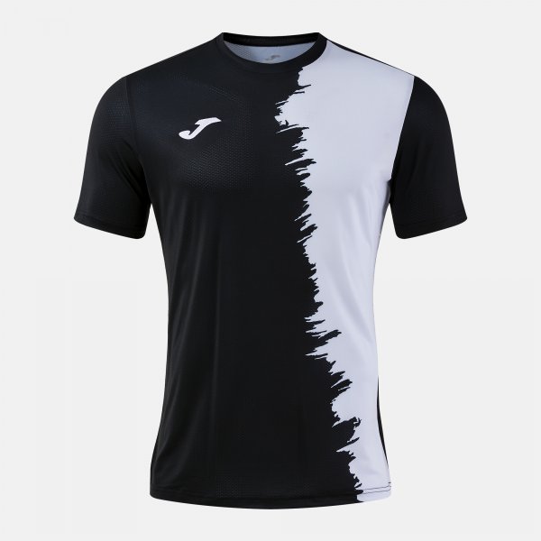 Camiseta Manga Corta Picasho en color Negro Blanco - padel Joma
