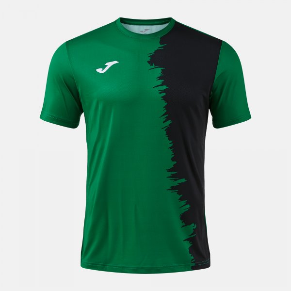 Camiseta Manga Corta Picasho en color Verde Negro - padel Joma