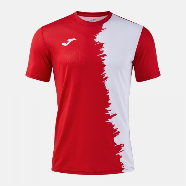 Camiseta Manga Corta Picasho en color Rojo Blanco - padel Joma