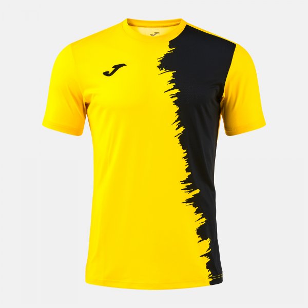 Camiseta Manga Corta Picasho en color Amarillo Negro - padel Joma