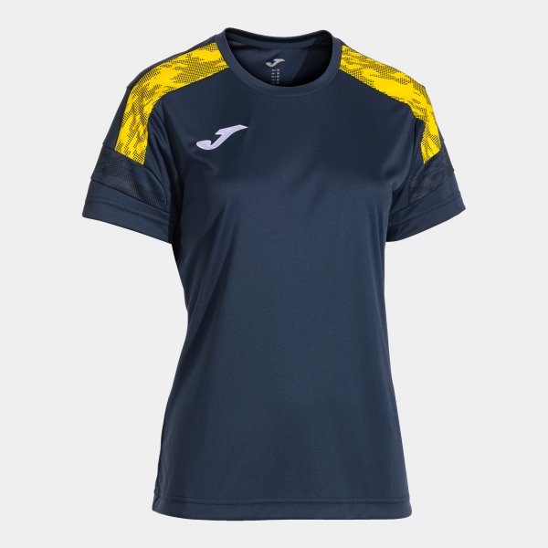 Camiseta Manga Corta Championship VIII en color Dark Navy Amarillo - padel Joma