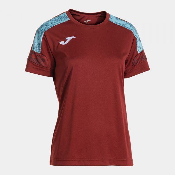 Camiseta Manga Corta Championship VIII en color Burdeos Celeste - padel Joma