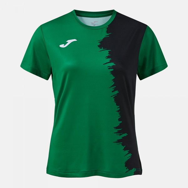 Camiseta Manga Corta Picasho en color Verde Negro - padel Joma
