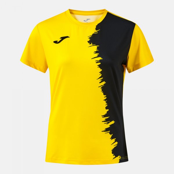 Camiseta Manga Corta Picasho en color Amarillo Negro - padel Joma
