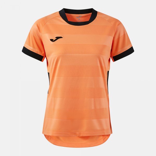 Camiseta Manga Corta Toletum VII en color Naranja Negro - padel Joma