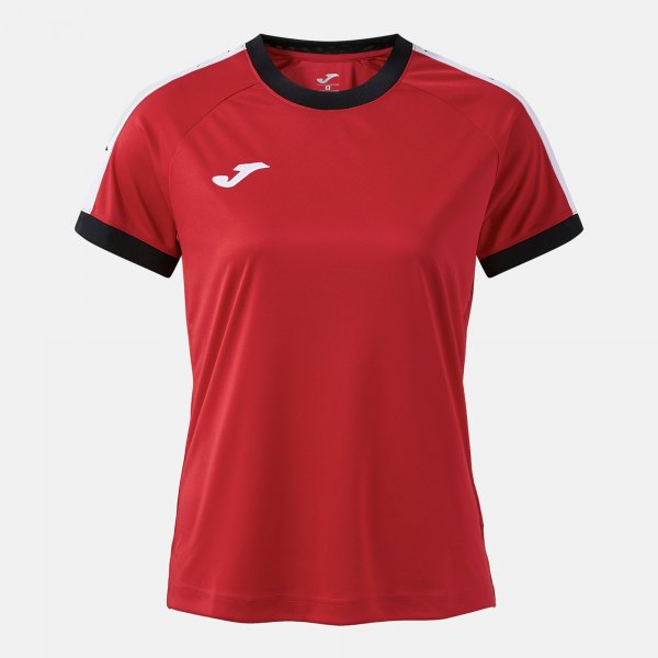 Camiseta Manga Corta Heroic en color Rojo Negro - padel Joma