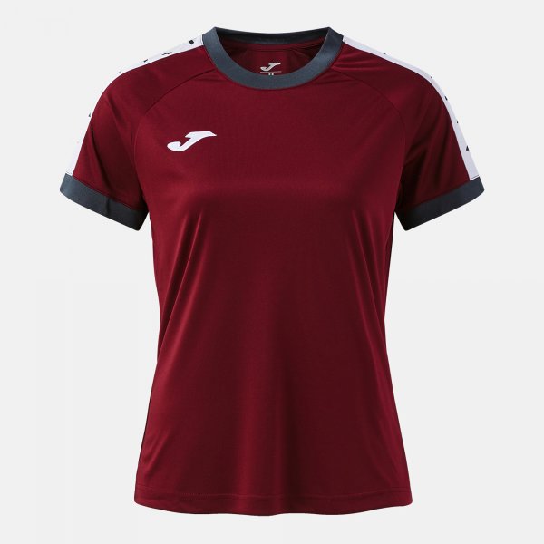 Camiseta Manga Corta Heroic en color Burdeos Antracita - padel Joma